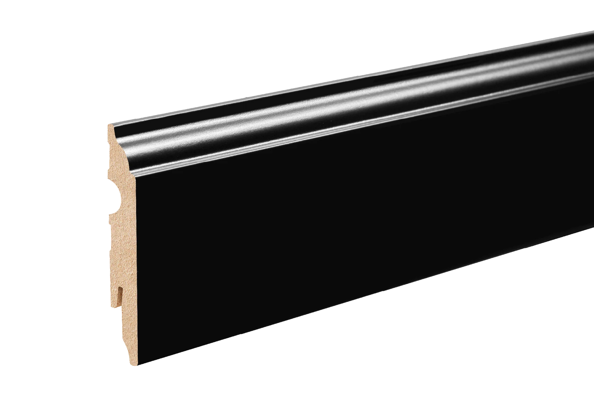 Listwa przypodłogowa dekoracyjna MDF 82x13mm Cezar Czarny RAL9005 lakier półmat 2,20m