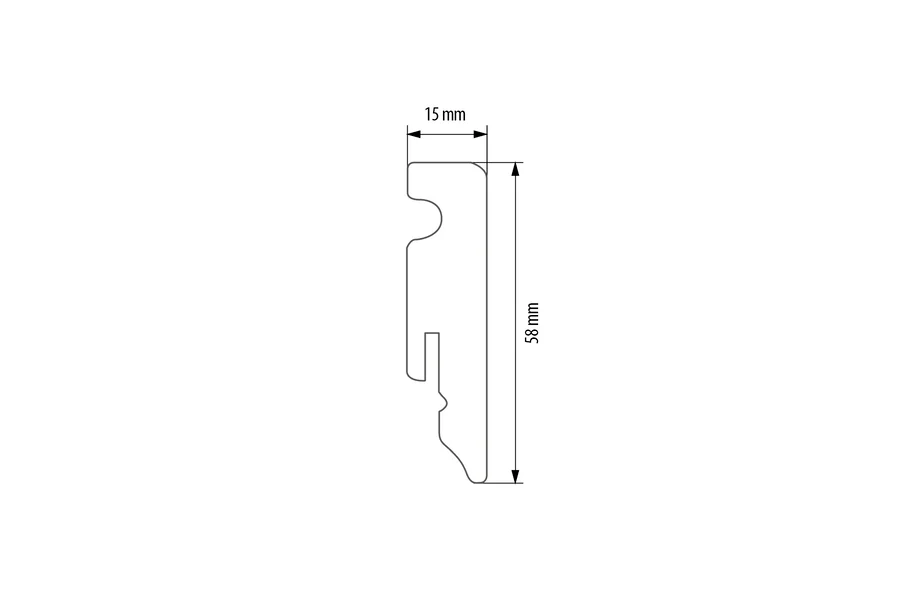 Listwa przypodłogowa MDF laminat 58x15mm 2,4m Dąb Popielaty - Image 2
