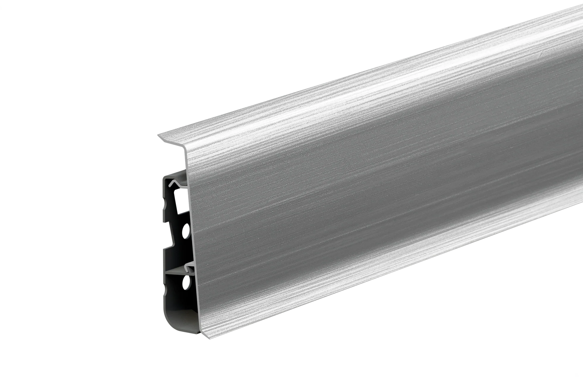 Listwa przypodłogowa PVC Hi Line Prestige 22x75mm Cezar Aluminium szczotkowane Mat 2,50m