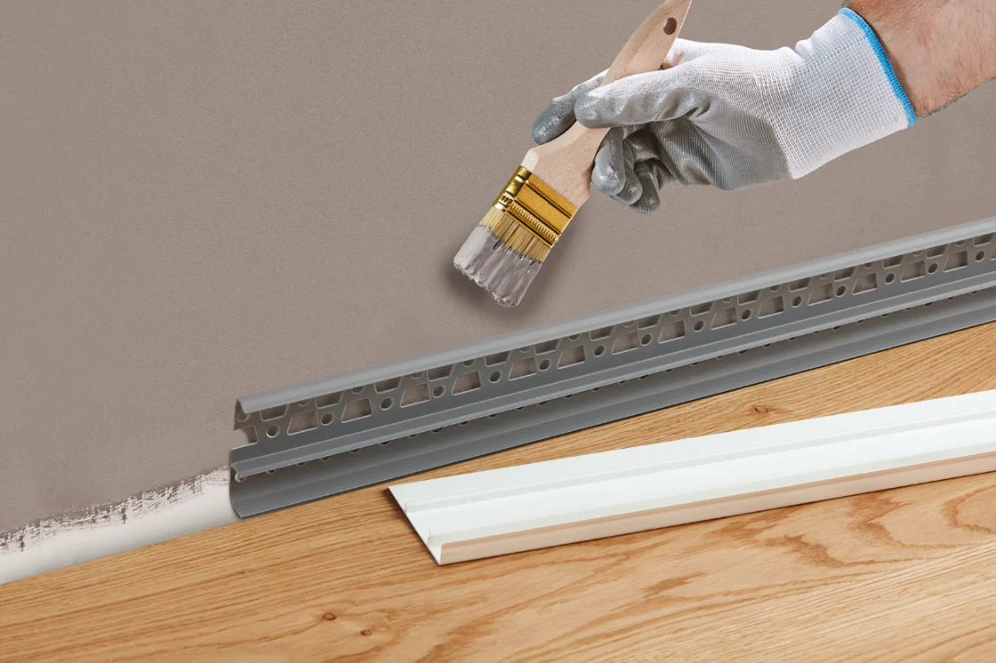 Listwa przypodłogowa PVC Hi Line Prestige 22x75mm Cezar Aluminium szczotkowane Mat 2,50m - Image 10