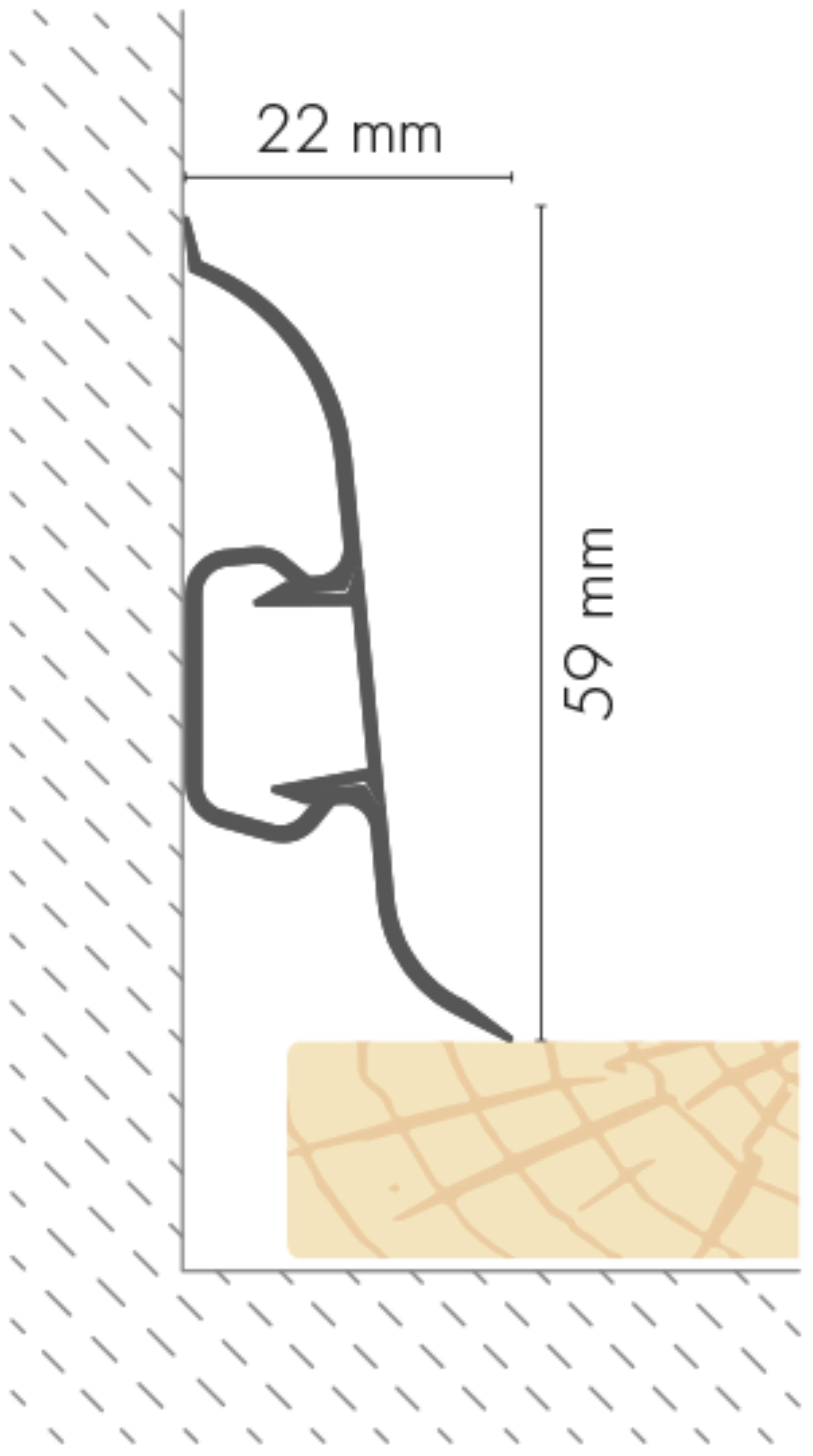 Listwa przypodłogowa PVC Premium Classic 22x59mm Cezar Dąb Cavalion Mat 2,20m - Image 2