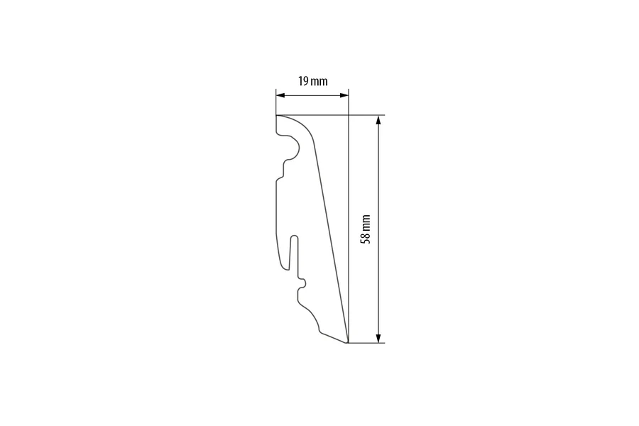 Listwa przypodłogowa SUPERB drewno 58x19mm 2,2m Dąb Strukturalny - Image 2