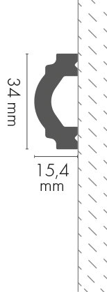 Listwa naścienna gładka 34x15,4mm Cezar Biały mat 2,44m - Image 2