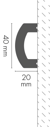 Listwa naścienna gładka 40x20,0mm Cezar Biały mat 2,44m - Image 2