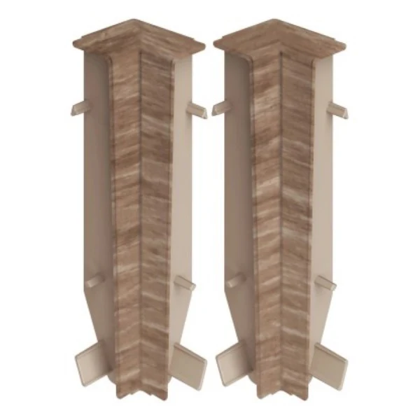 Narożnik wewnętrzny do listwy przypodłogowej MASTERLINE 13x80mm 1kpl=2szt Cezar Tea brown Mat