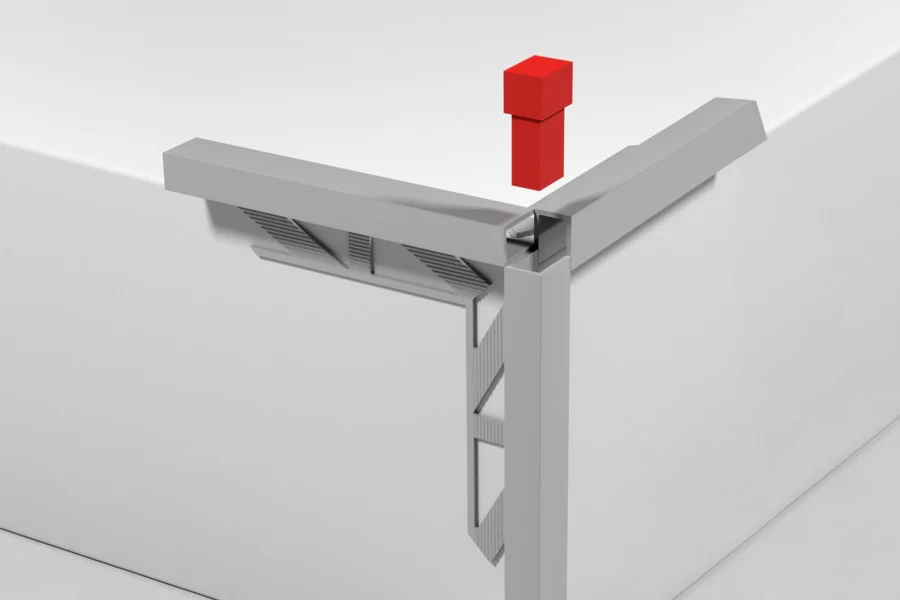 Narożnik zewnętrzny CAPS do profilu kraw. kwadr. aluminium anoda poler 10x8mm Srebrny 2szt. - Image 2