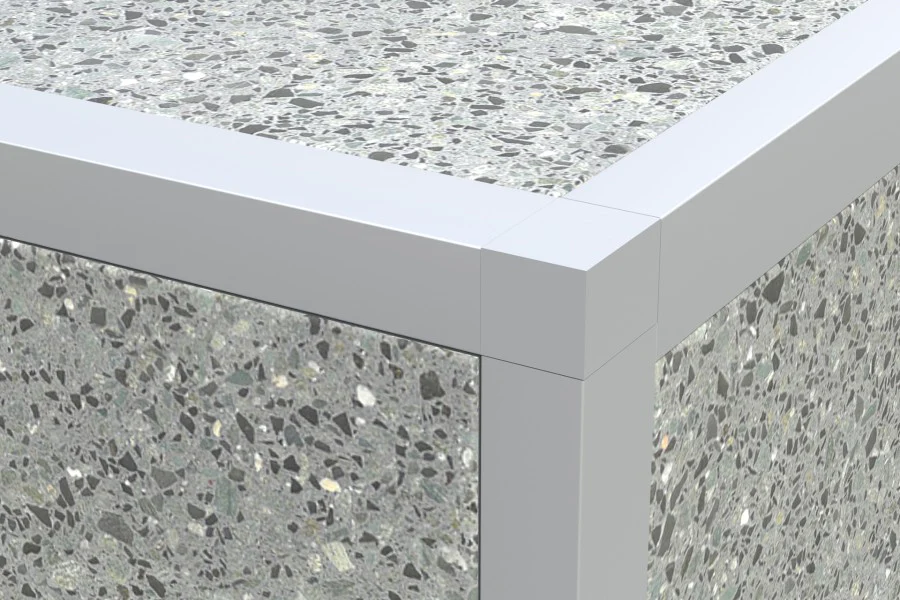 Narożnik zewnętrzny CAPS do profilu kraw. kwadr. aluminium anoda poler 10x8mm Srebrny 2szt. - Image 3