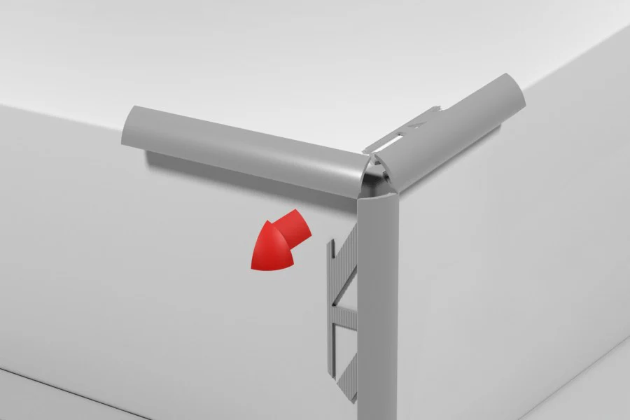 Narożnik zewnętrzny CAPS do profilu krawędziowego owalnego aluminium anoda 10mm Srebrny 2szt. - Image 2