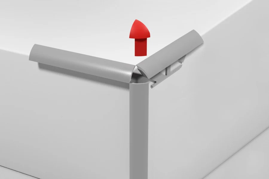 Narożnik zewnętrzny CAPS do profilu krawędziowego owalnego aluminium anoda 10mm Srebrny 2szt. - Image 3