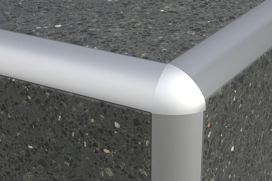 Narożnik zewnętrzny CAPS do profilu krawędziowego owalnego aluminium anoda poler 8mm Srebrny 2szt. - Image 4