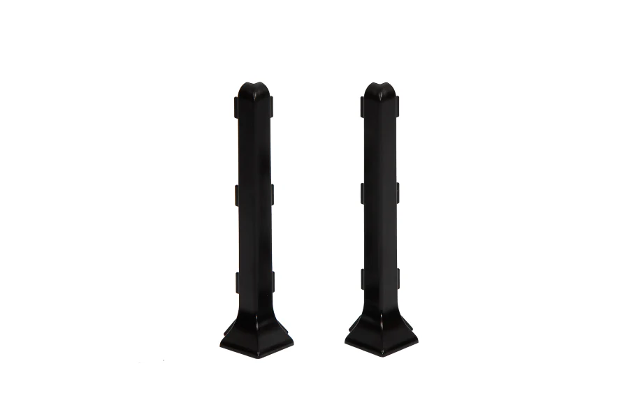 Narożnik zewnętrzny do listwy przypodłogowej 80mm 1kpl=2szt Cezar Czarny RAL9005 Mat