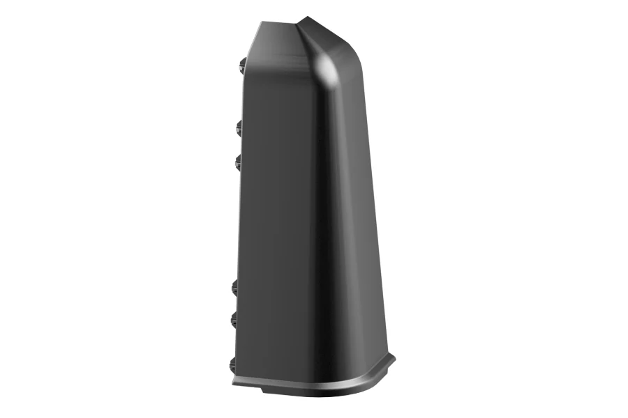 Narożnik zewnętrzny do listwy przypodłogowej SOFTline 22,5x75mm 1opak=10szt Czarny RAL9005 mat