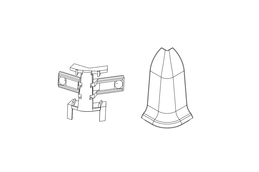 Narożnik zewnętrzny + RAK do listwy przypodłogowej Premium mat Dąb Argentum 2szt. - Image 2