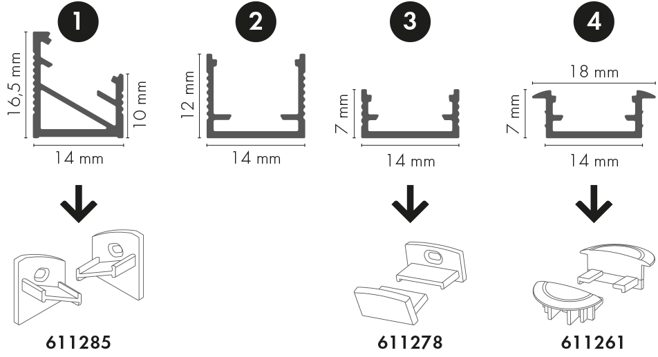 Mrożona osłonka płaska do taśmy LED 12,3x3,5mm Cezar Mat 2m - Image 3