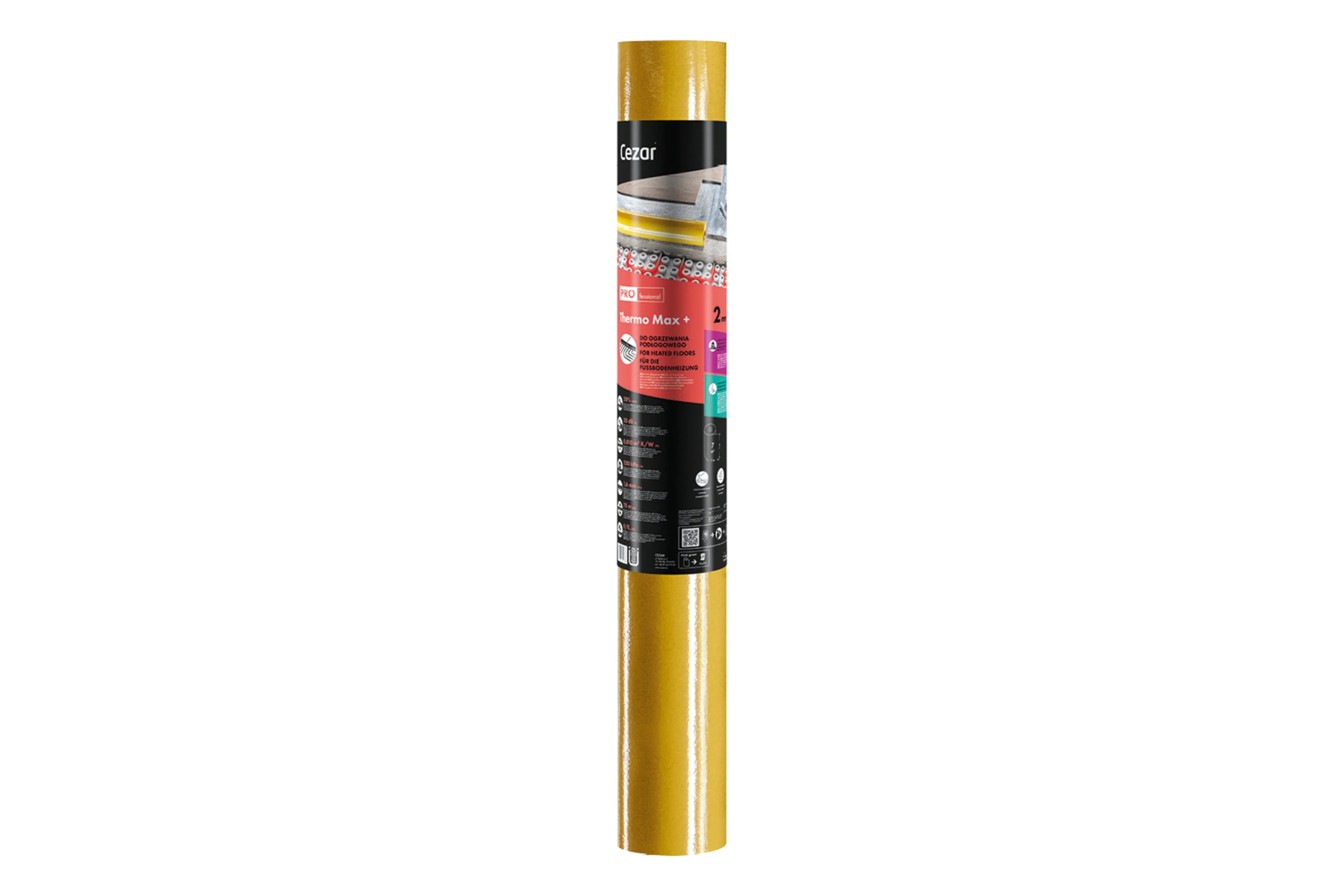 Podkład pod panele Cezar PRO THERMO MAX+ gr. 1,9mm Srebrny rolka=7m2