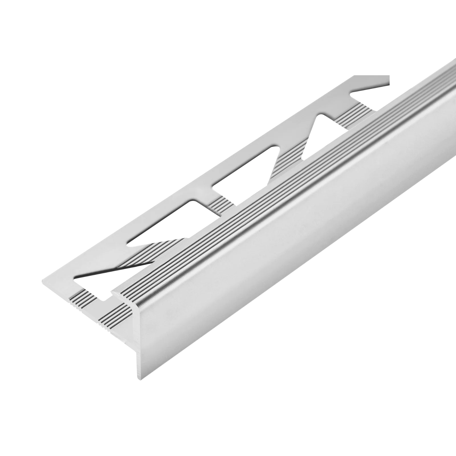 Profil do paneli aluminiowy LVT schodowy CL 5mm 28x14,5x8mm Cezar Srebrny Mat 1,35m