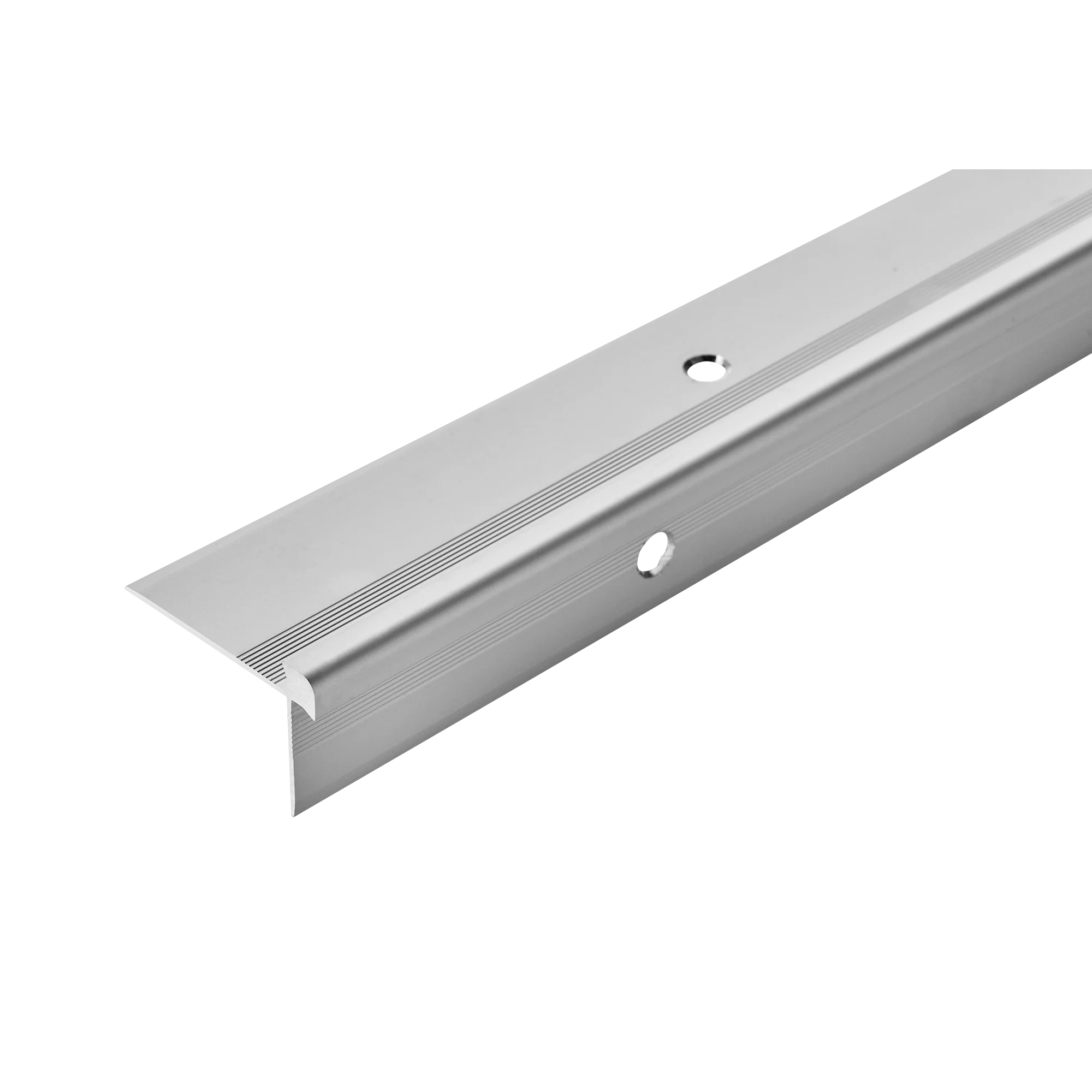 Profil do paneli aluminiowy LVT schodowy krawędziowy 3mm 38x25mm Cezar Srebrny Mat 2,70m