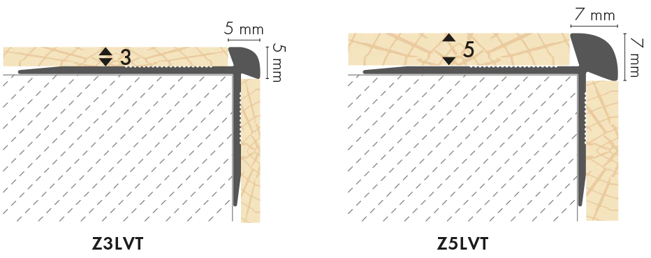 Profil do paneli aluminiowy LVT schodowy krawędziowy 5mm 42x28mm Cezar Srebrny Mat 2,70m - Image 2