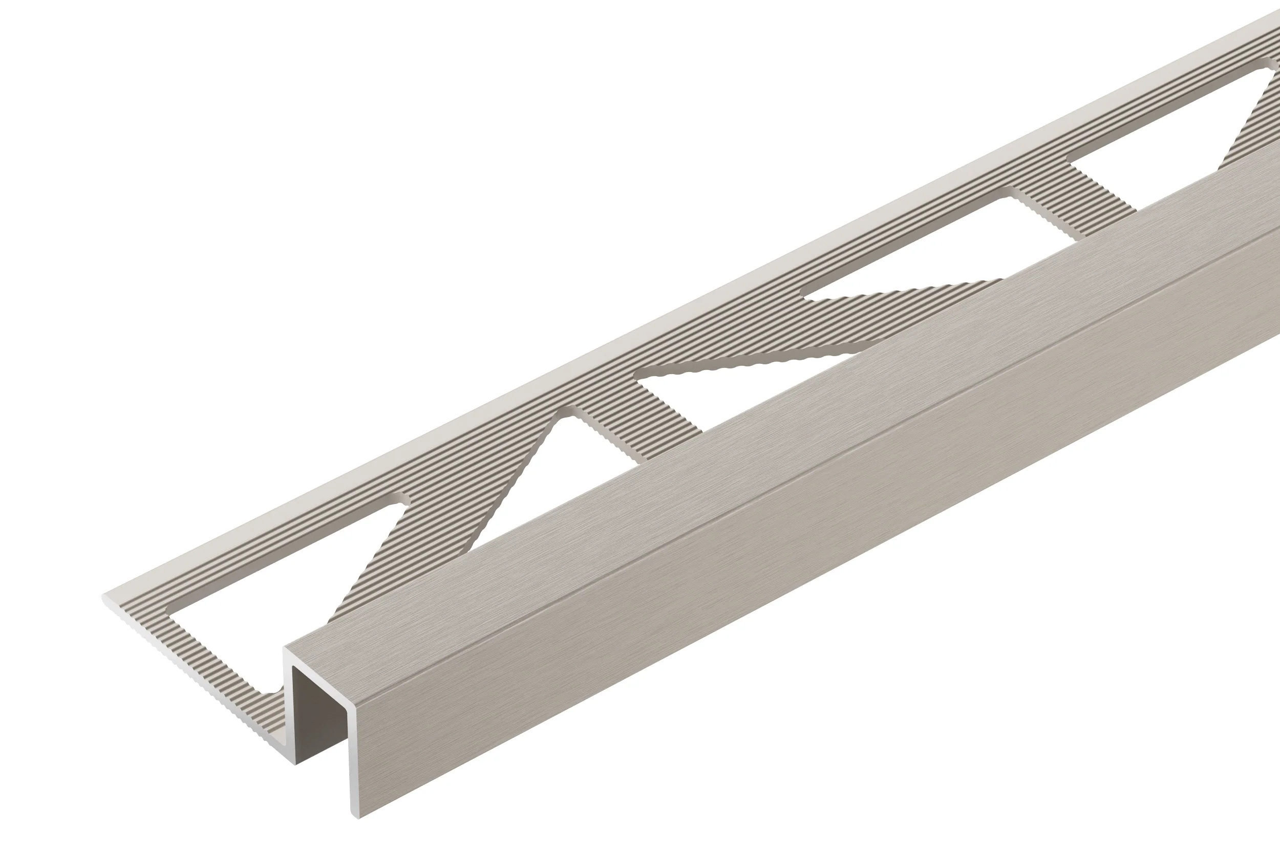 Profil do glazury aluminiowy krawędziowy kwadratowy 9x8mm Cezar Tytan Szczotkowany Mat 2,50m