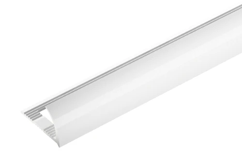 Profil do glazury aluminiowy krawędziowy owalny 10mm Cezar Biały RAL9016 Połysk 2,50m