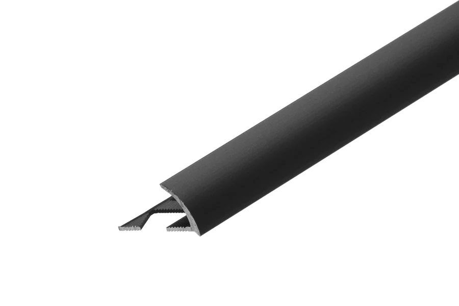 Profil do glazury aluminiowy krawędziowy owalny 10mm Cezar Czarny RAL9005 Mat 2,50m