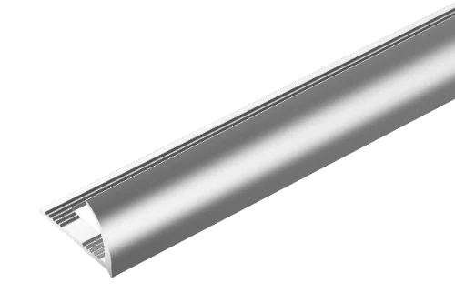 Profil do glazury aluminiowy krawędziowy owalny 10mm Cezar Srebrny El-Poler Połysk 2,50m
