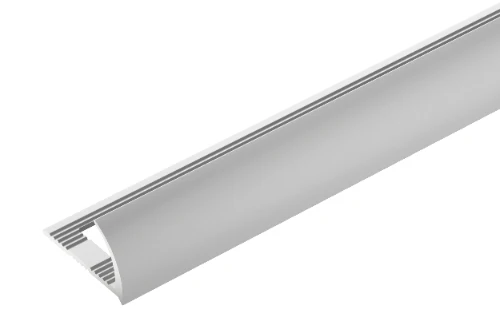 Profil do glazury aluminiowy krawędziowy owalny 10mm Cezar Srebrny Mat 2,50m