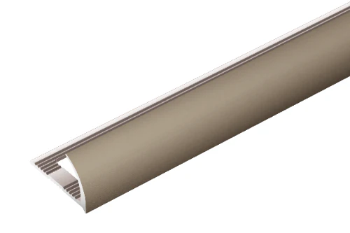 Profil do glazury aluminiowy krawędziowy owalny 10mm Cezar Szampan Mat 2,50m