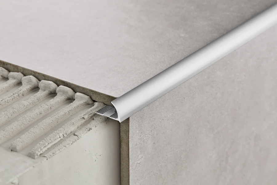 Profil do glazury aluminiowy krawędziowy owalny 8mm Cezar Srebrny Mat 2,50m - Image 3