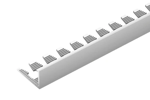 Profil do glazury aluminiowy narożny 10mm do łuków Cezar Naturalny 2,50m