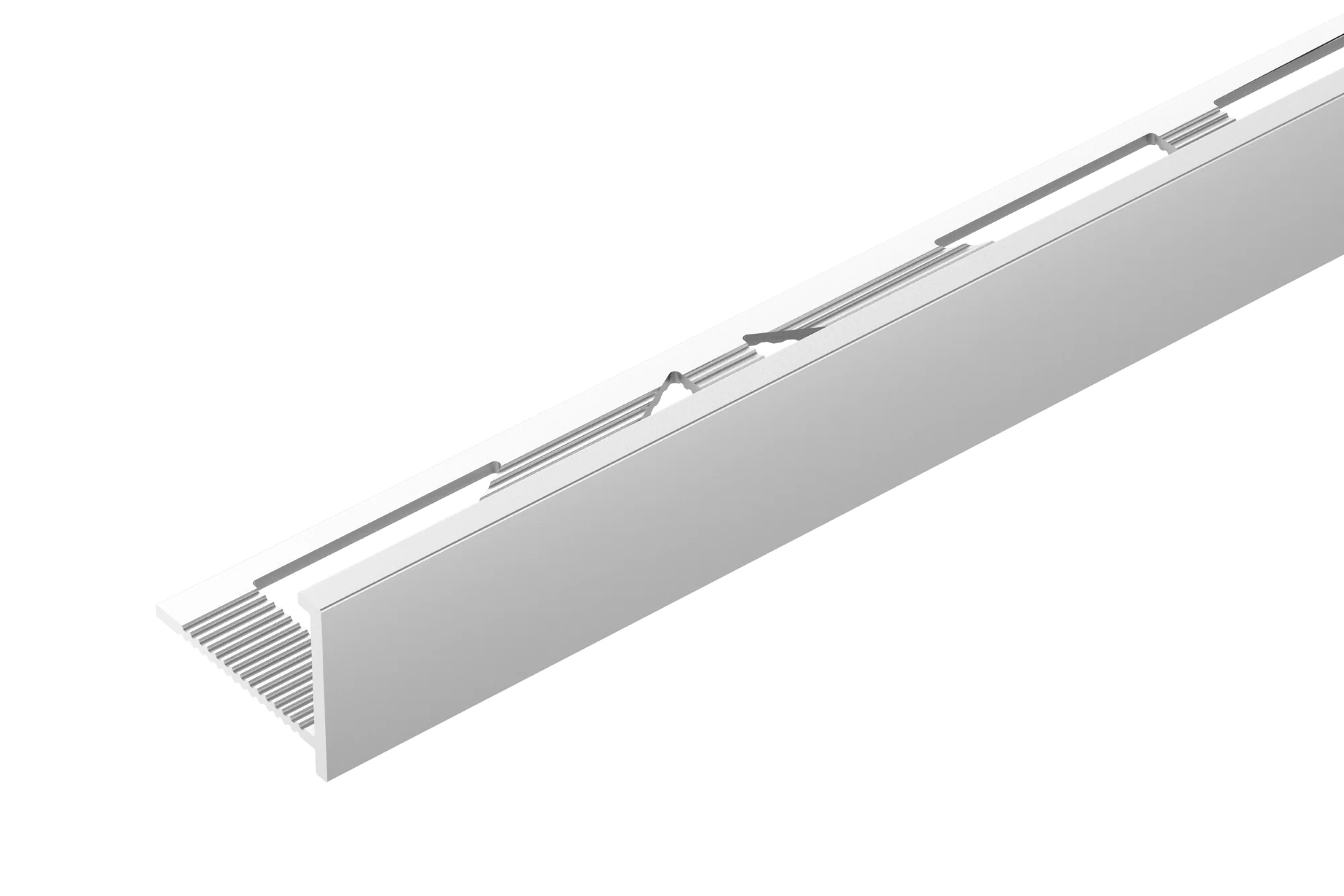 Profil do glazury aluminiowy narożny z krawędzią 12mmx18mm Cezar Srebrny El-Poler Połysk 2,50m