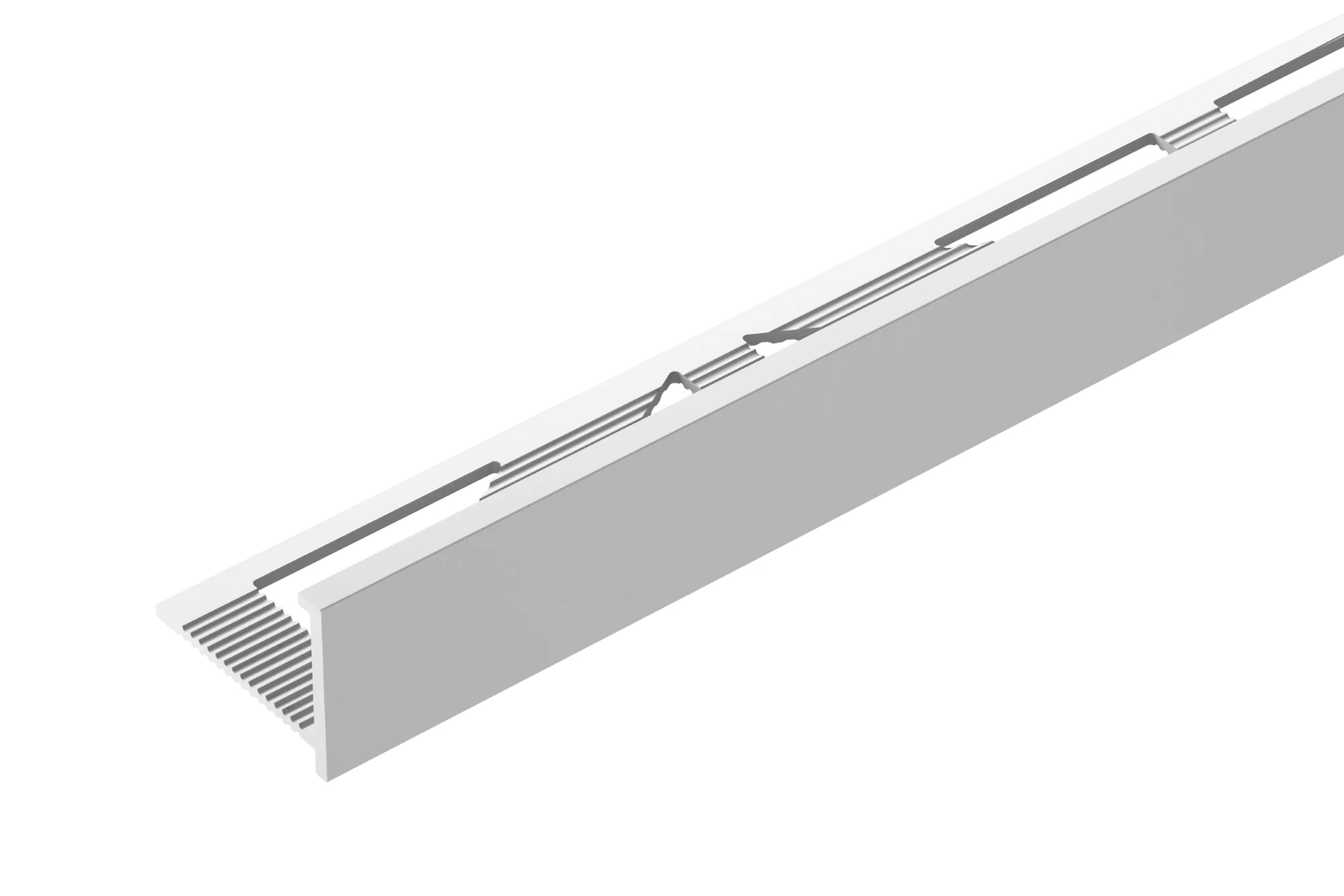Profil do glazury aluminiowy narożny z krawędzią 12mmx18mm Cezar Srebrny Mat 2,50m
