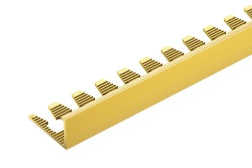 Profil do glazury mosiężny narożny 8mm Cezar Naturalny 2m