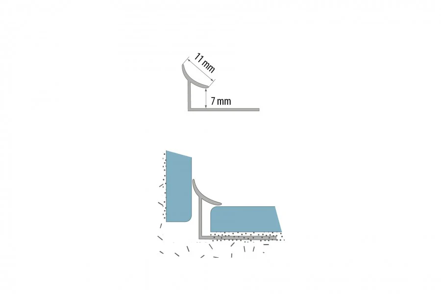 Profil do glazury PVC wewnętrzna szeroka 7mm L= 2,50m Czarny RAL 9005 - Image 2