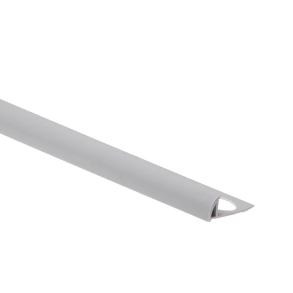 Profil do glazury PVC zewnętrzna zamknięta 8mm L= 2,50m Szary Jasny