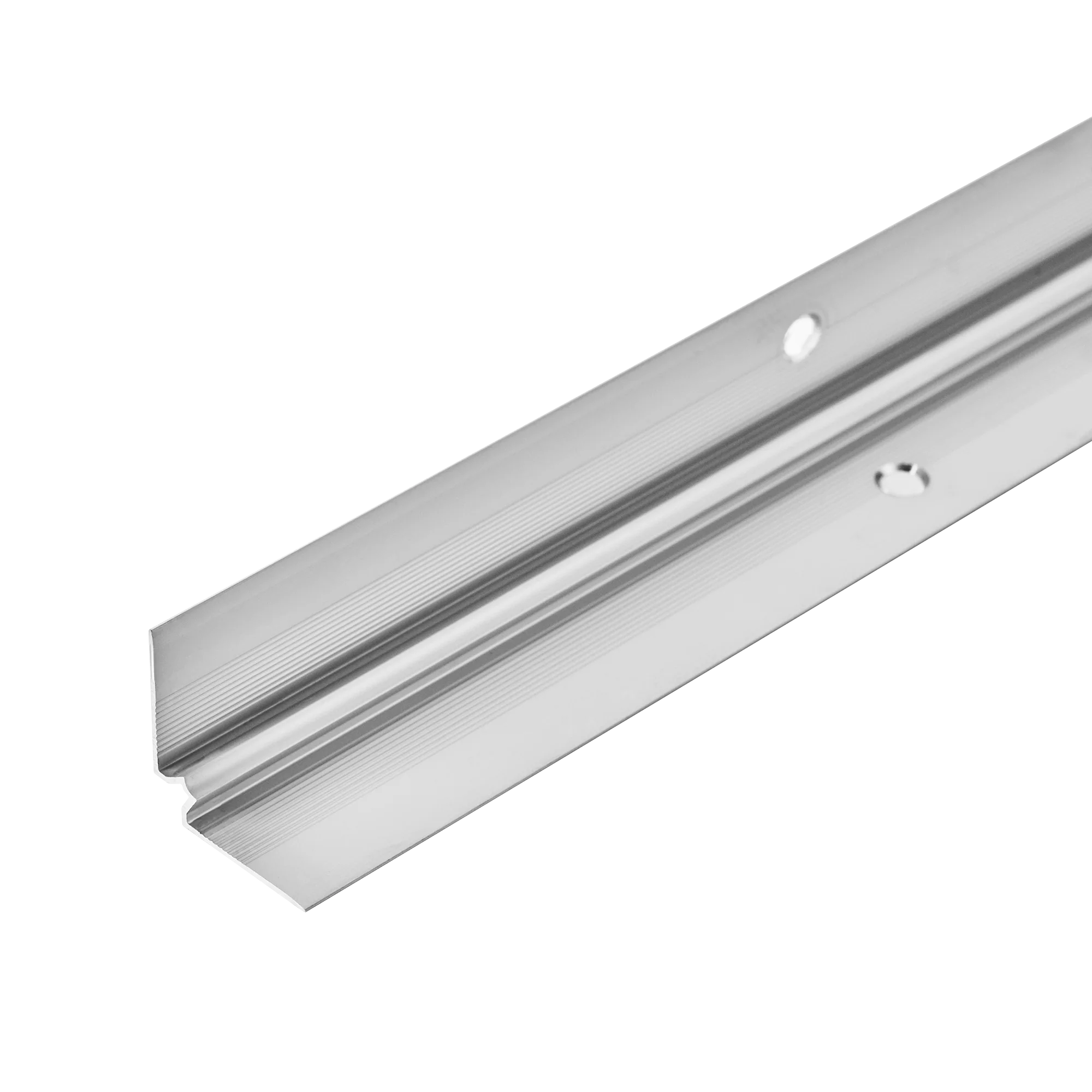 Profil do paneli aluminiowy LVT wewnętrzny 5mm 28x28mm Cezar Srebrny Mat 2,70m