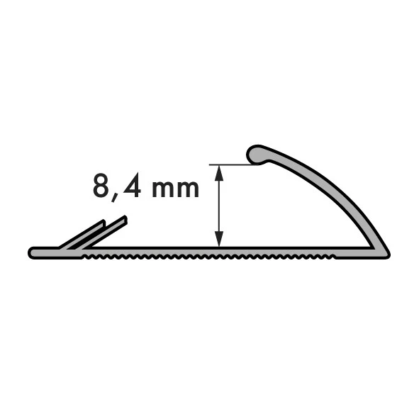 Profil do wykładzin AL zakończeniowy z zębami 10mm L= 2,00m Czarny El-Poler - Image 2