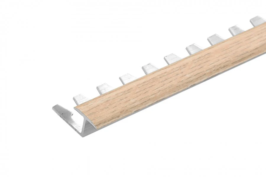 Profil dylatacyjny do glazury do łuków aluminium laminat 14mm 2,5m Dąb Jasny