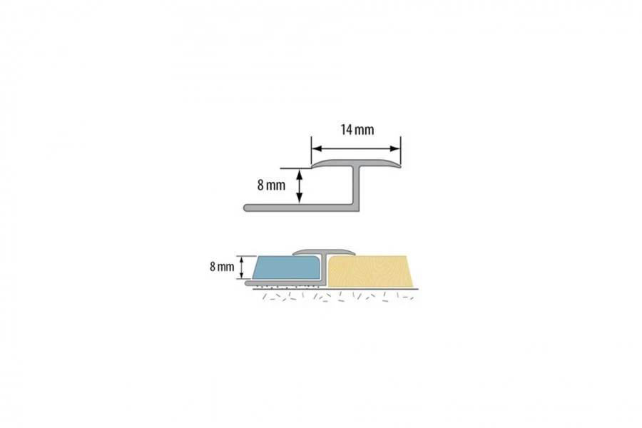 Profil dylatacyjny do glazury do łuków aluminium laminat 14mm 2,5m Dąb Jasny - Image 3