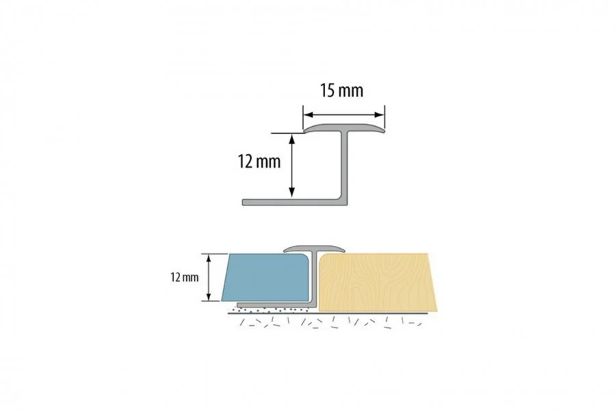 Profil dylatacyjny do glazury do łuków aluminium laminat 15mm 2,5m Dąb Glina - Image 3