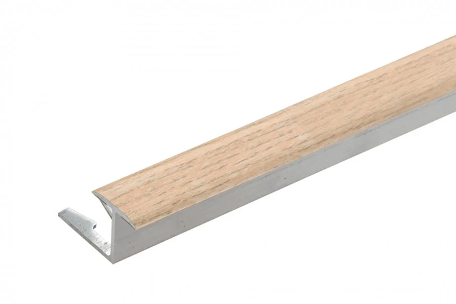 Profil dylatacyjny do glazury do łuków aluminium laminat 15mm 2,5m Dąb Jasny