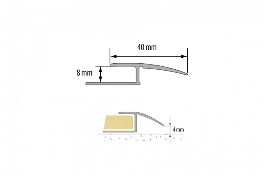 Profil dylatacyjny do paneli ZET.O aluminium anoda 1m Srebrny - Image 2