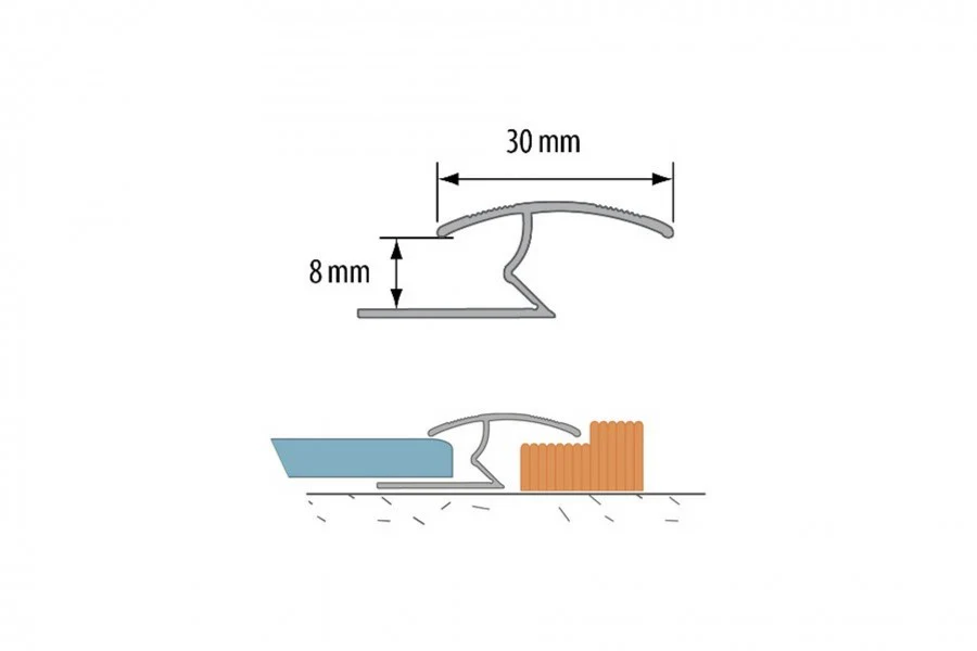 Profil dylatacyjny do wykładzin aluminium anoda 30mm 2m Srebrny - Image 3