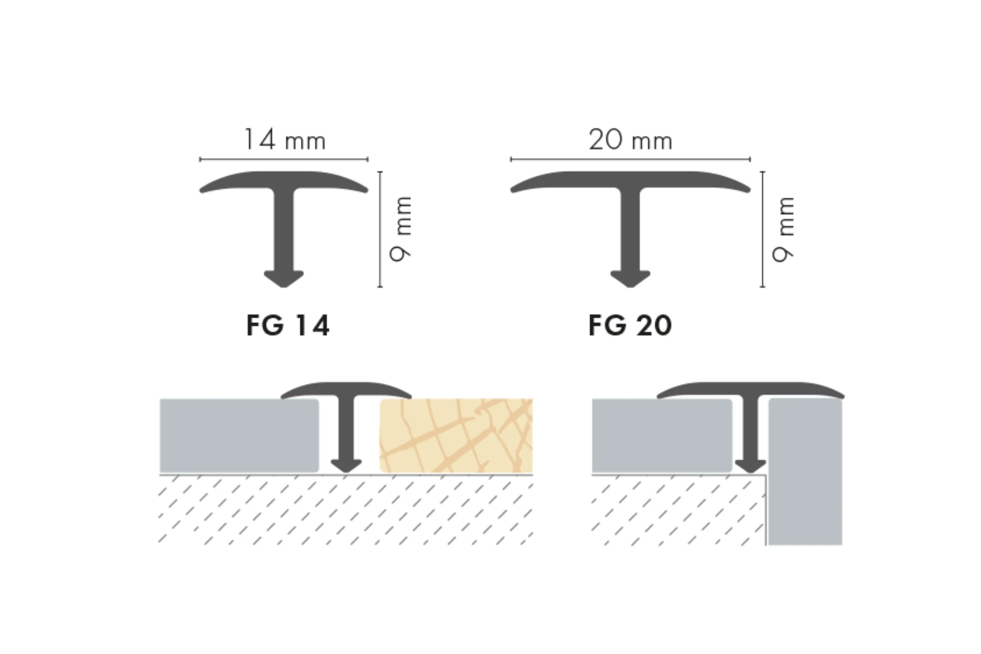 Profil fugowy gładki aluminiowy 14mm Cezar Dąb Naturalny Mat 2,50m - Image 2