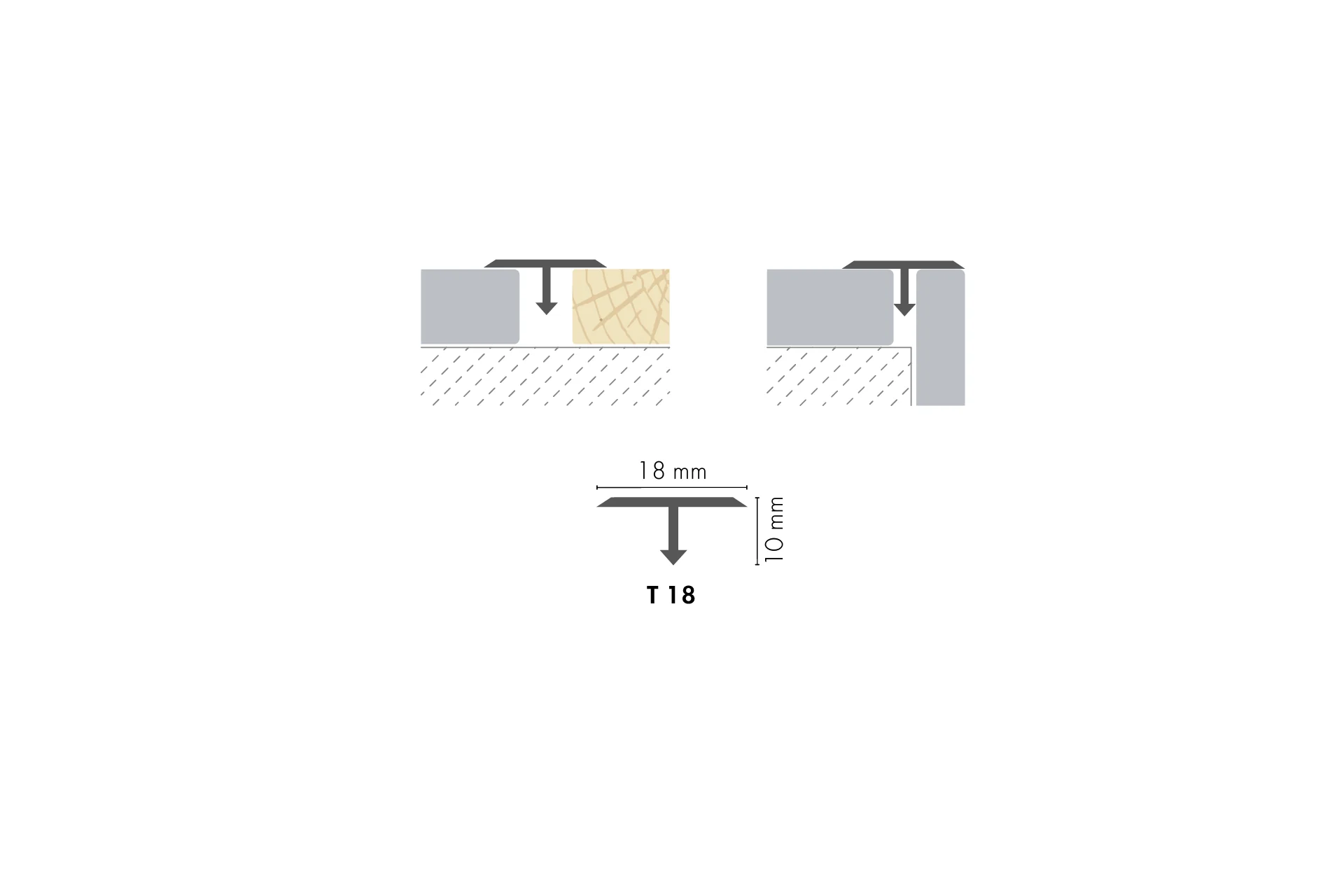 Profil fugowy aluminiowy łączący 18mm Cezar Złoty Mat 2,50m - Image 2