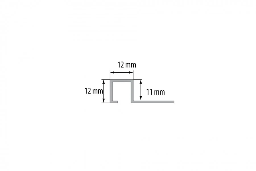 Profil krawędziowy kwadratowy do glazury aluminium anoda 11x12mm 2,5m Tytan - Image 2