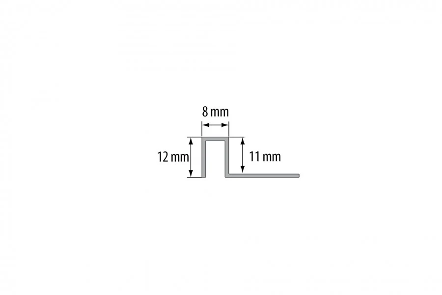 Profil krawędziowy kwadratowy do glazury aluminium anoda poler 11x8mm 2,5m Czarny - Image 2