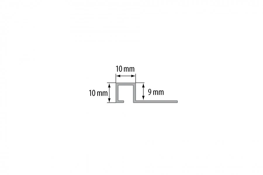 Profil krawędziowy kwadratowy do glazury aluminium anoda poler 9x10mm 2,5m Srebrny - Image 2