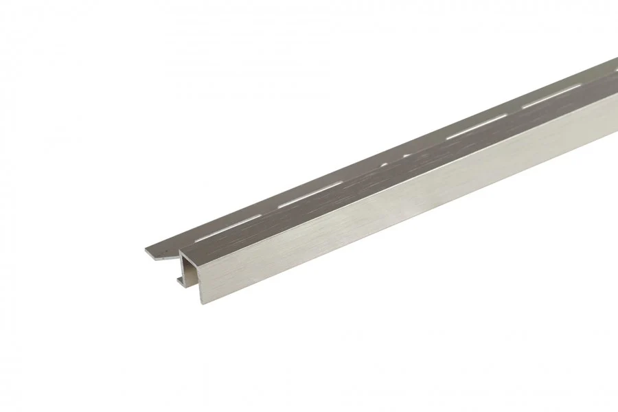Profil krawędziowy kwadratowy do glazury aluminium anoda szczotkowana poler 11x8mm 2,5m Platyna