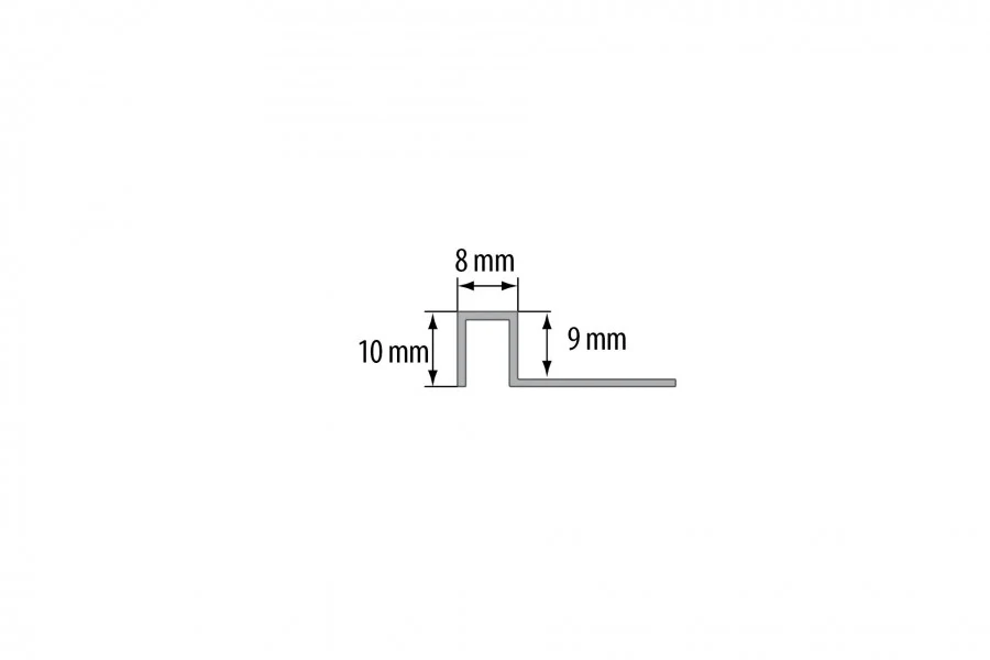 Profil krawędziowy kwadratowy do glazury mosiądz chrom 9x8mm 2,5m Srebrny - Image 3